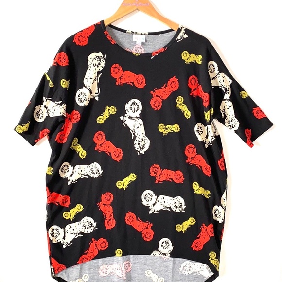 LuLaRoe Motorcycle Irma Tunic Top, Size as - Picture 1 of 5